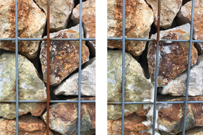 gabion stone with high iron content