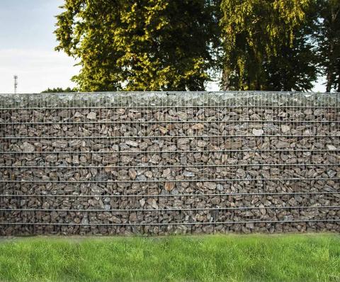 gabions with glass